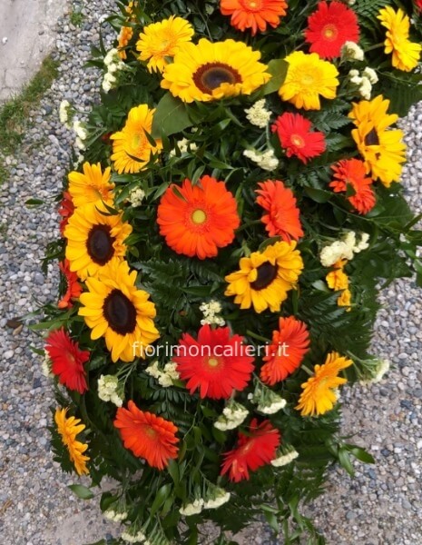 Cuscino funebre fiori misti secondo la disponibilità