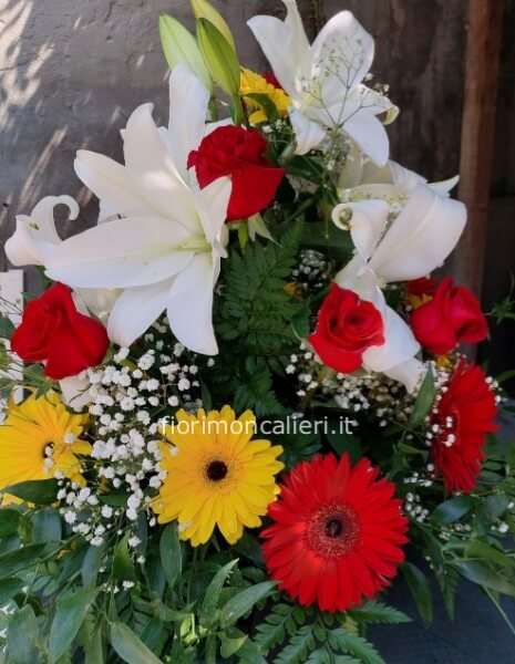 Cesto funebre fiori misti