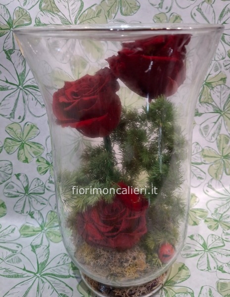 Rose stabilizzate in vetro
