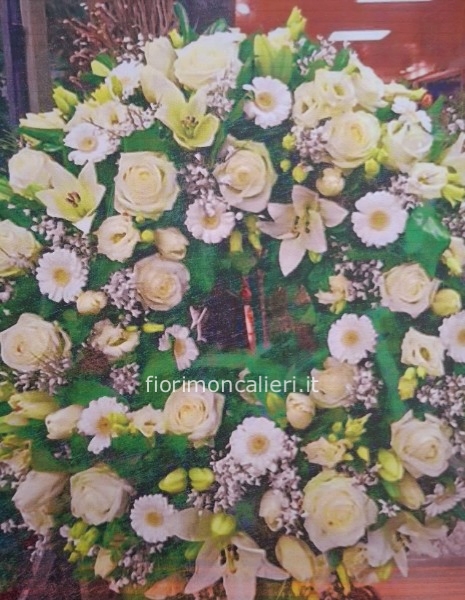 Corona bianca fiori mix  small